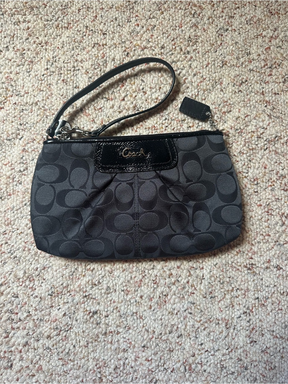 NWT: Coach Black Signature Wristlet